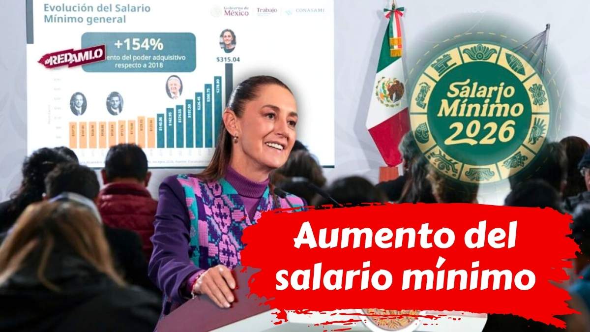 Aumento del salario mínimo 2026 sube 13% según Claudia Sheinbaum