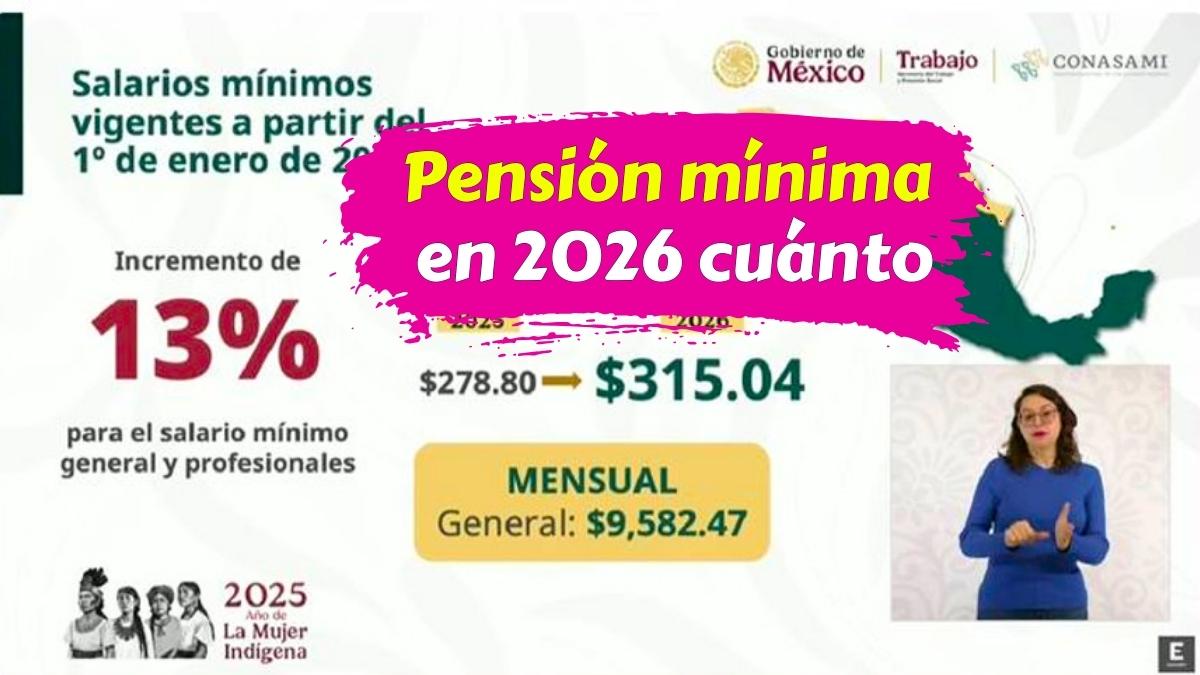 Pensión mínima en 2026 cuánto sube con el nuevo ingreso mínimo